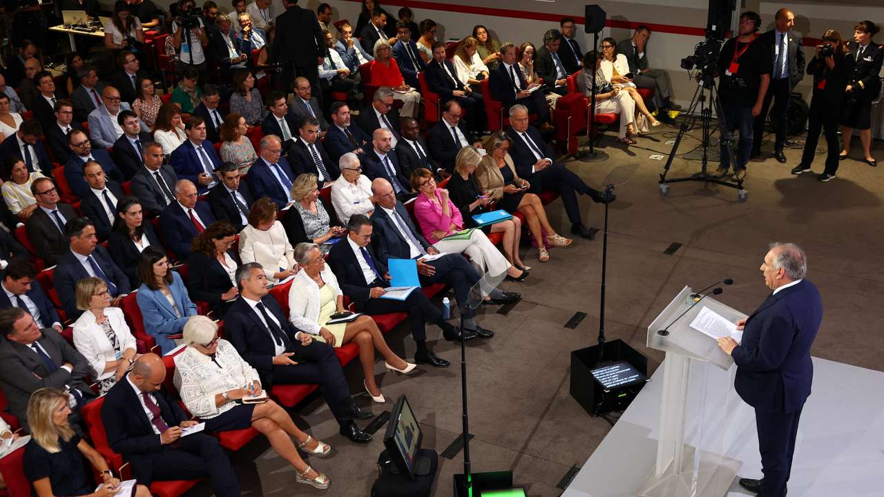 French Prime Minister Bayrou holds a press conference in Paris