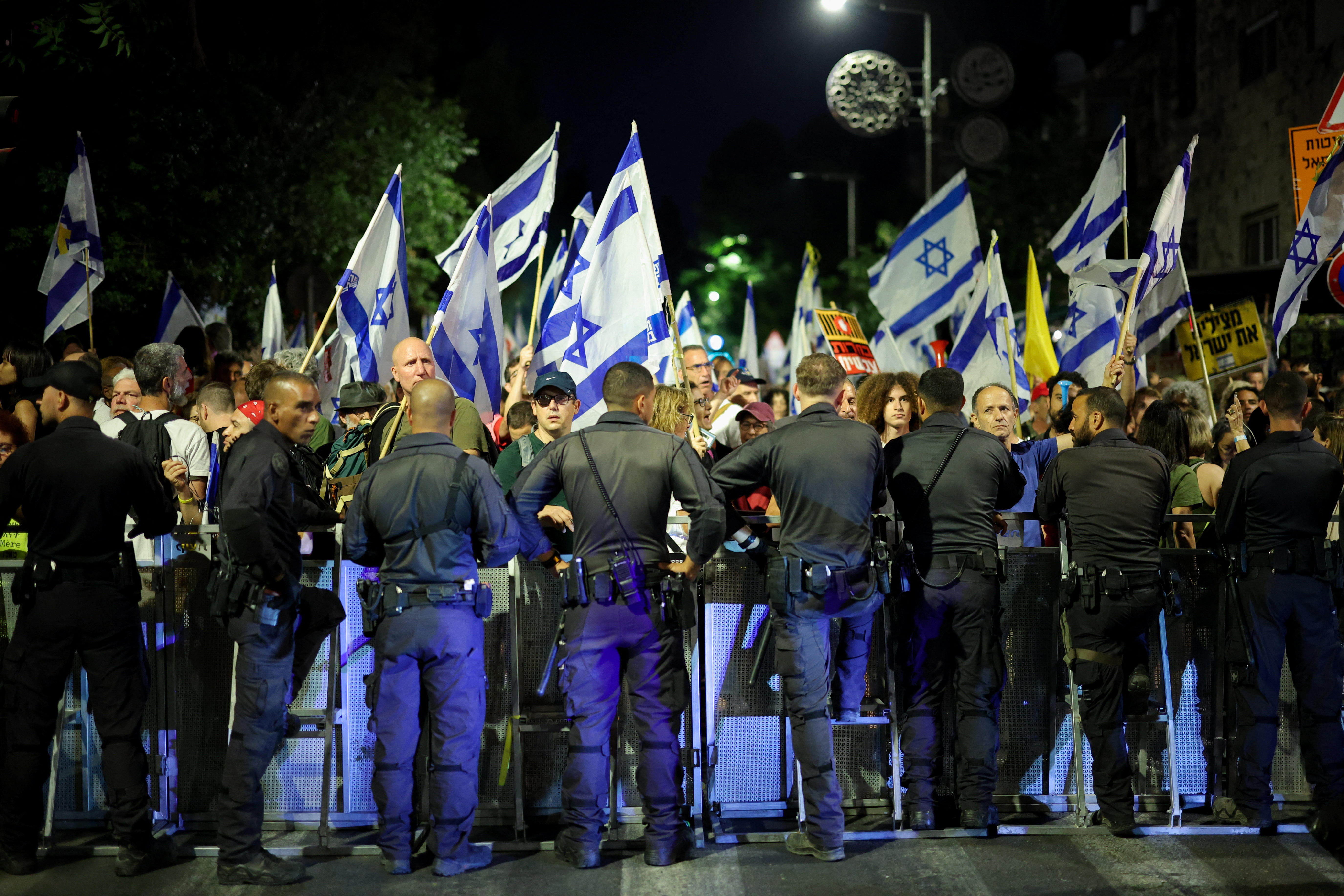 Protest against Israeli PM Netanyahu's government, in Jerusalem