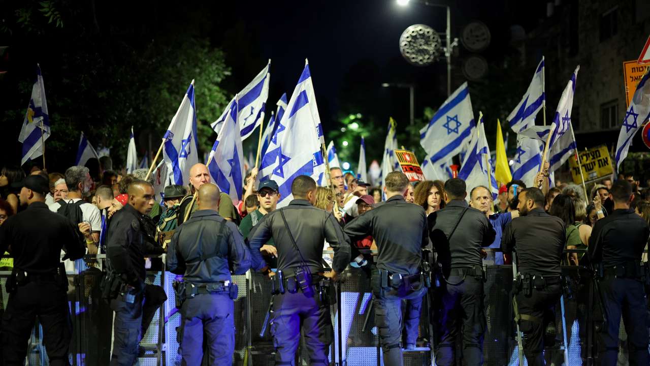 Protest against Israeli PM Netanyahu's government, in Jerusalem