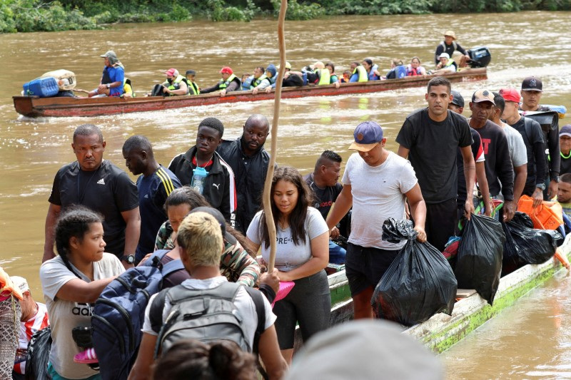 FILE PHOTO: Panama's President-elect Jose Raul Mulino visits migrant camp, in Lajas Blancas