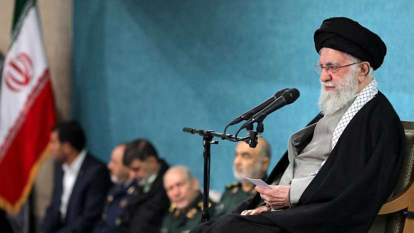 Iran's Supreme Leader Ayatollah Ali Khamenei speaks during a meeting in Tehran