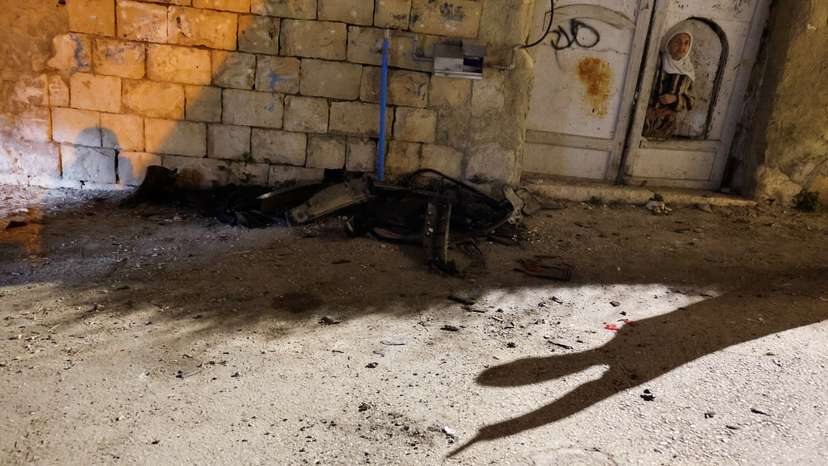 Aftermath of an Israeli airstrike in Qabatya near Jenin