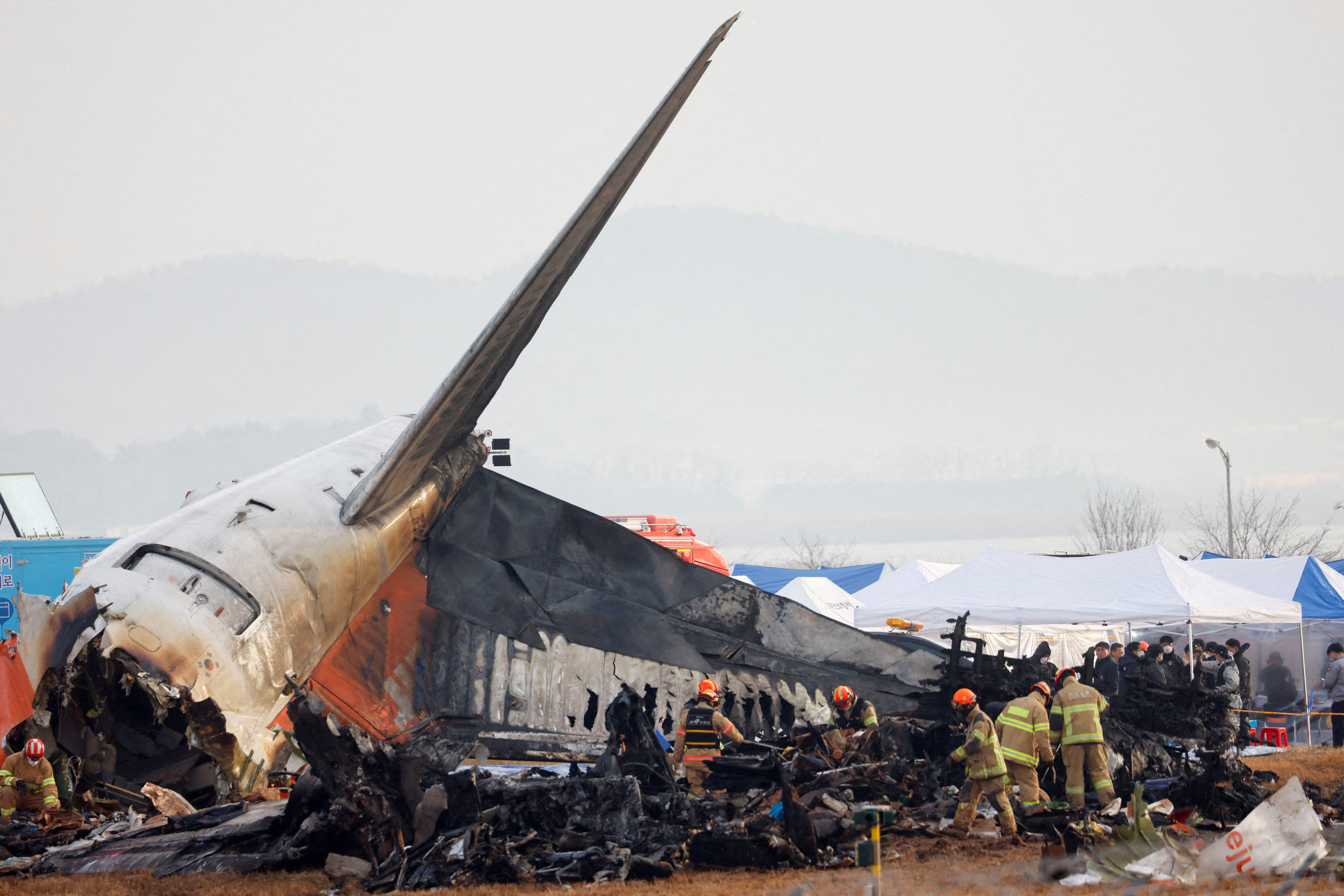 FILE PHOTO: Aftermath of Jeju Air crash at South Korea's Muan airport