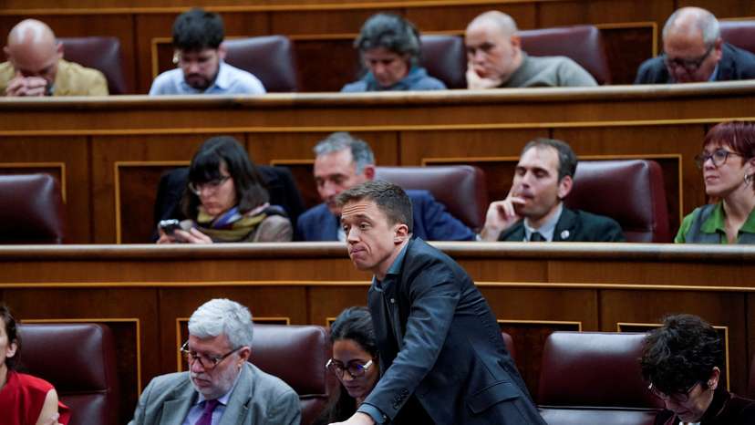 FILE PHOTO: Inigo Errejon pictured during a debate in parliament