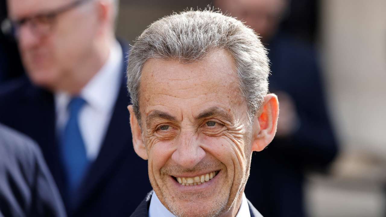 Former French President Nicolas Sarkozy attends a "national tribute" ceremony to late French politician and admiral, Philippe de Gaulle in Paris