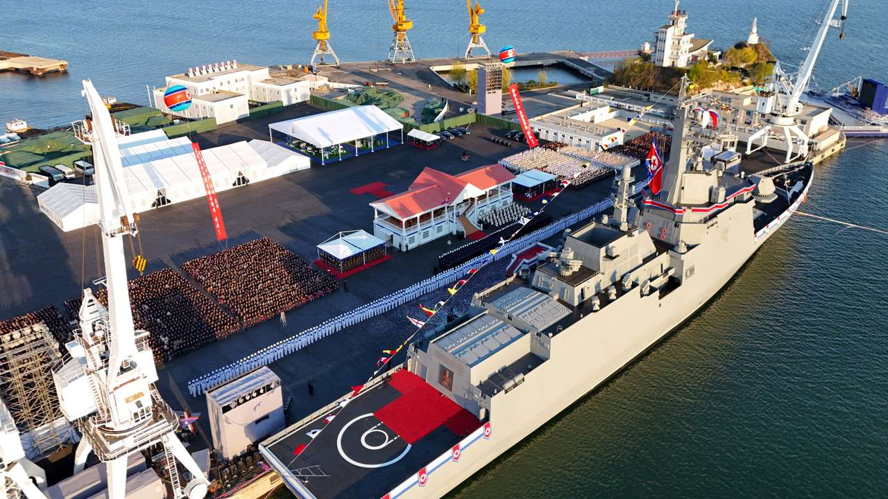 North Korea's Kim attends ceremony for launching new 5,000-tonne warship