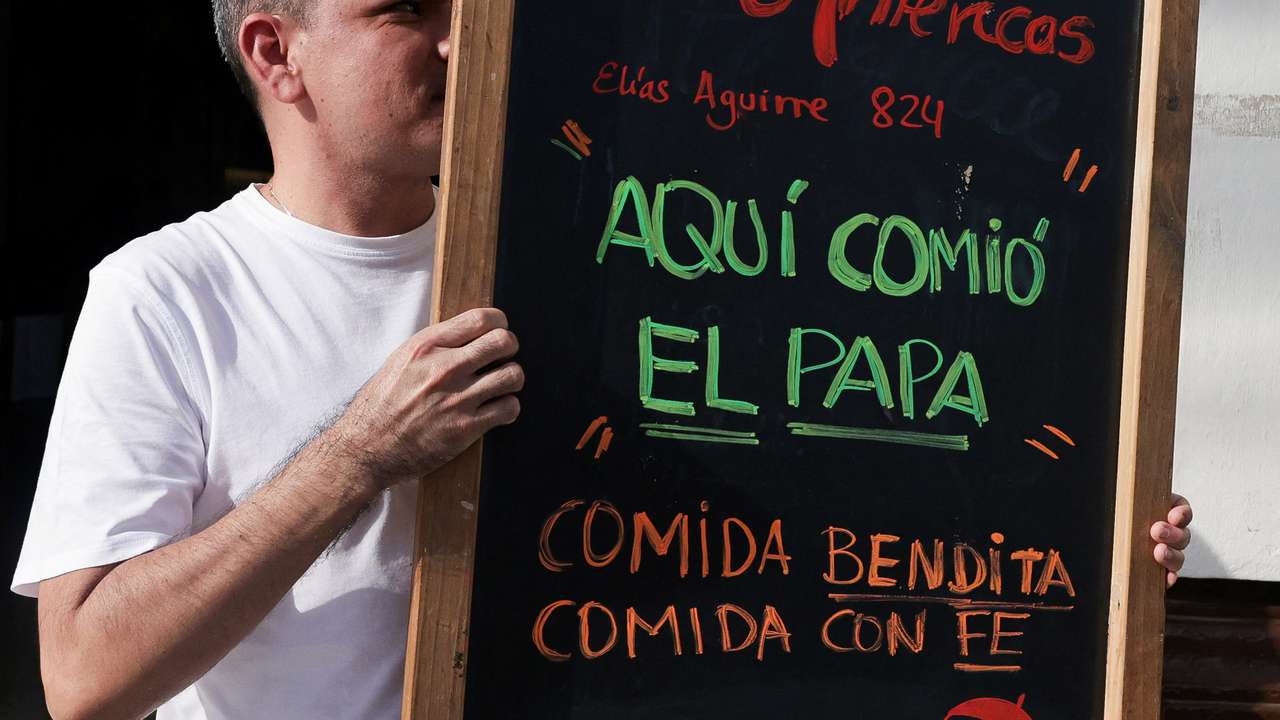 Faithful react following the election of Pope Leo XIV, in Chiclayo