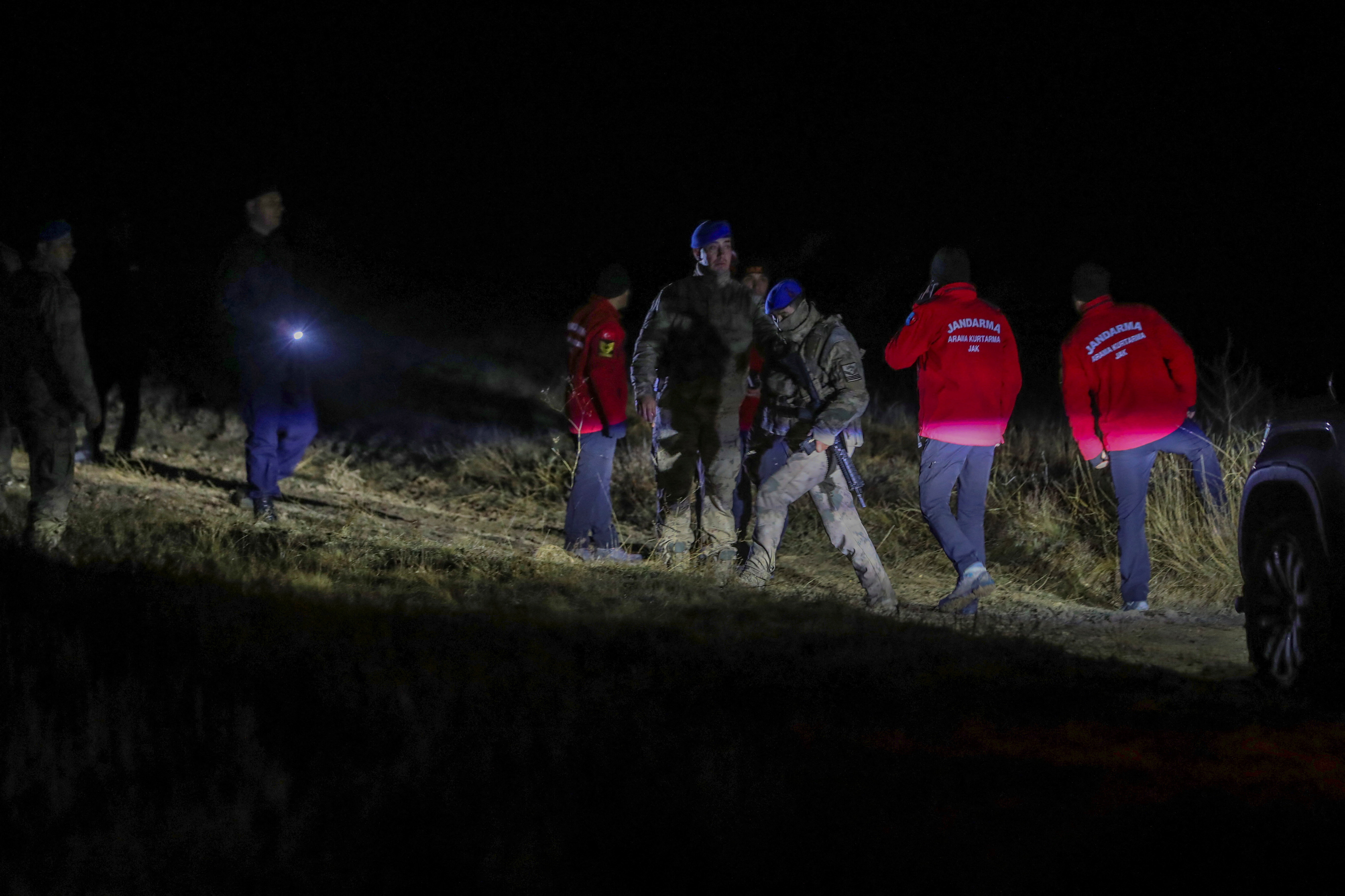 Turkish security forces search crash site of jet carrying Libyan army's chief of staff near Kesikkavak village