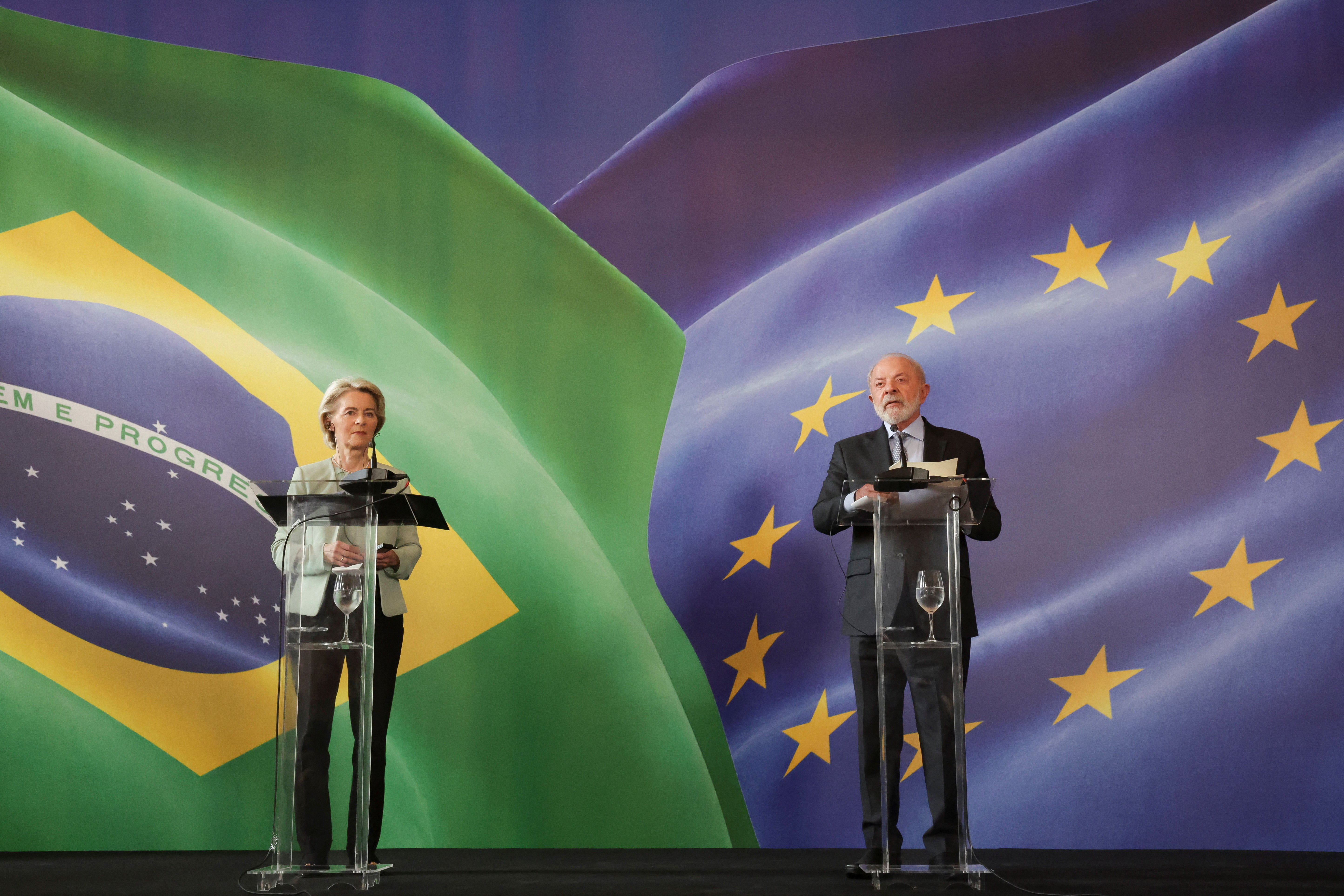 Brazil’s President Luiz Inacio Lula da Silva meets European Commission President Ursula von der Leyen in Rio de Janeiro