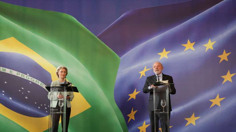 Brazil’s President Luiz Inacio Lula da Silva meets European Commission President Ursula von der Leyen in Rio de Janeiro