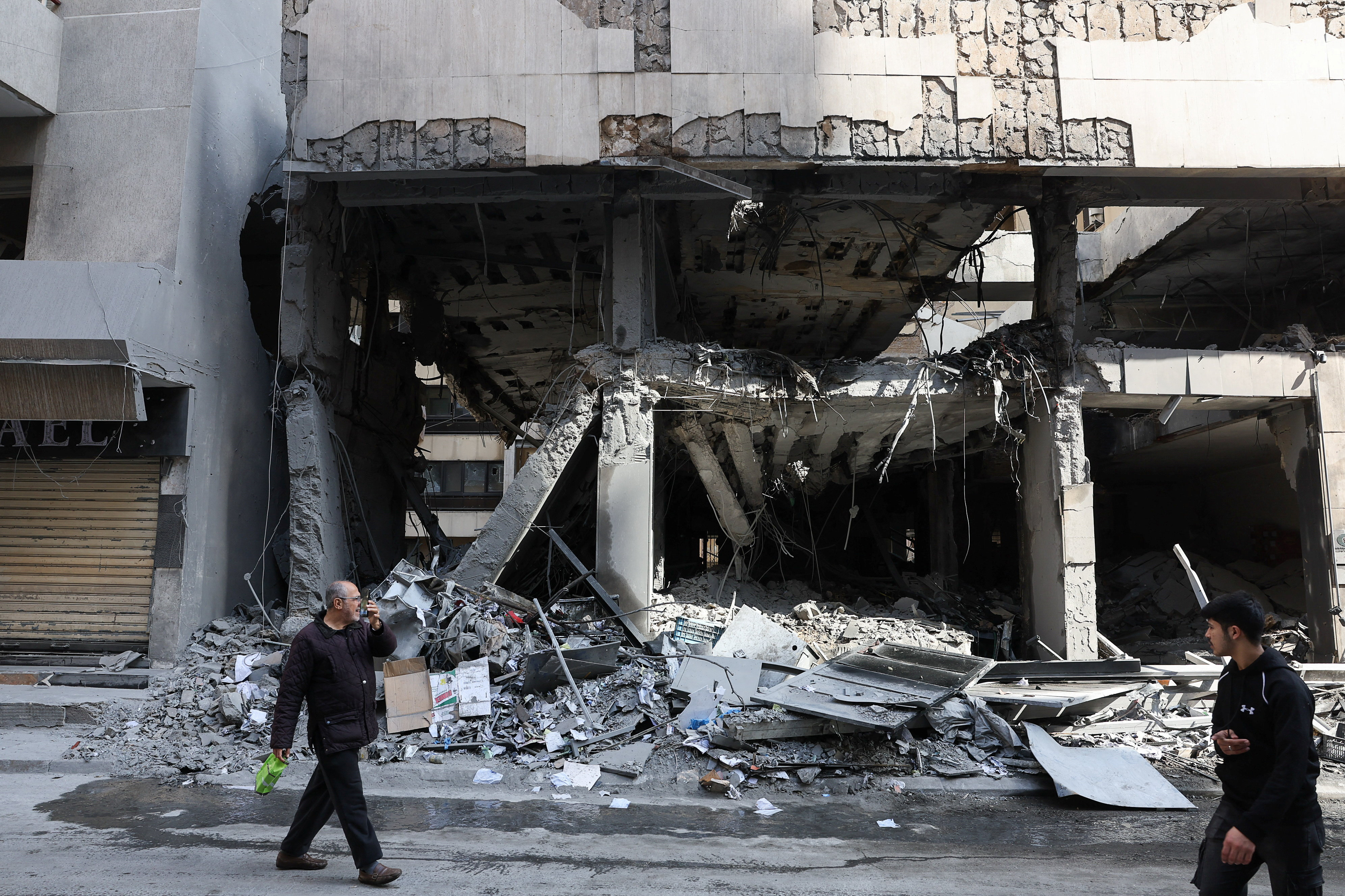 Aftermath of Israeli strikes in Zuqaq al-Blat district in central Beirut