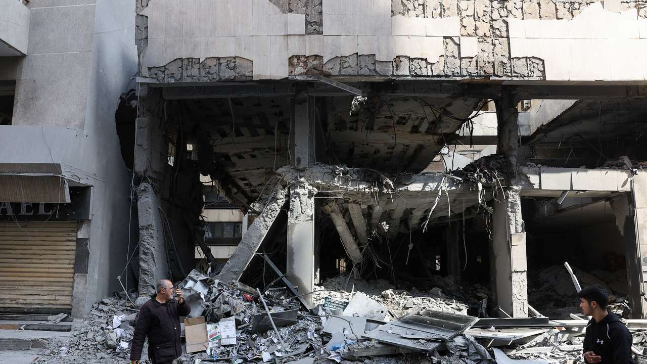 Aftermath of Israeli strikes in Zuqaq al-Blat district in central Beirut