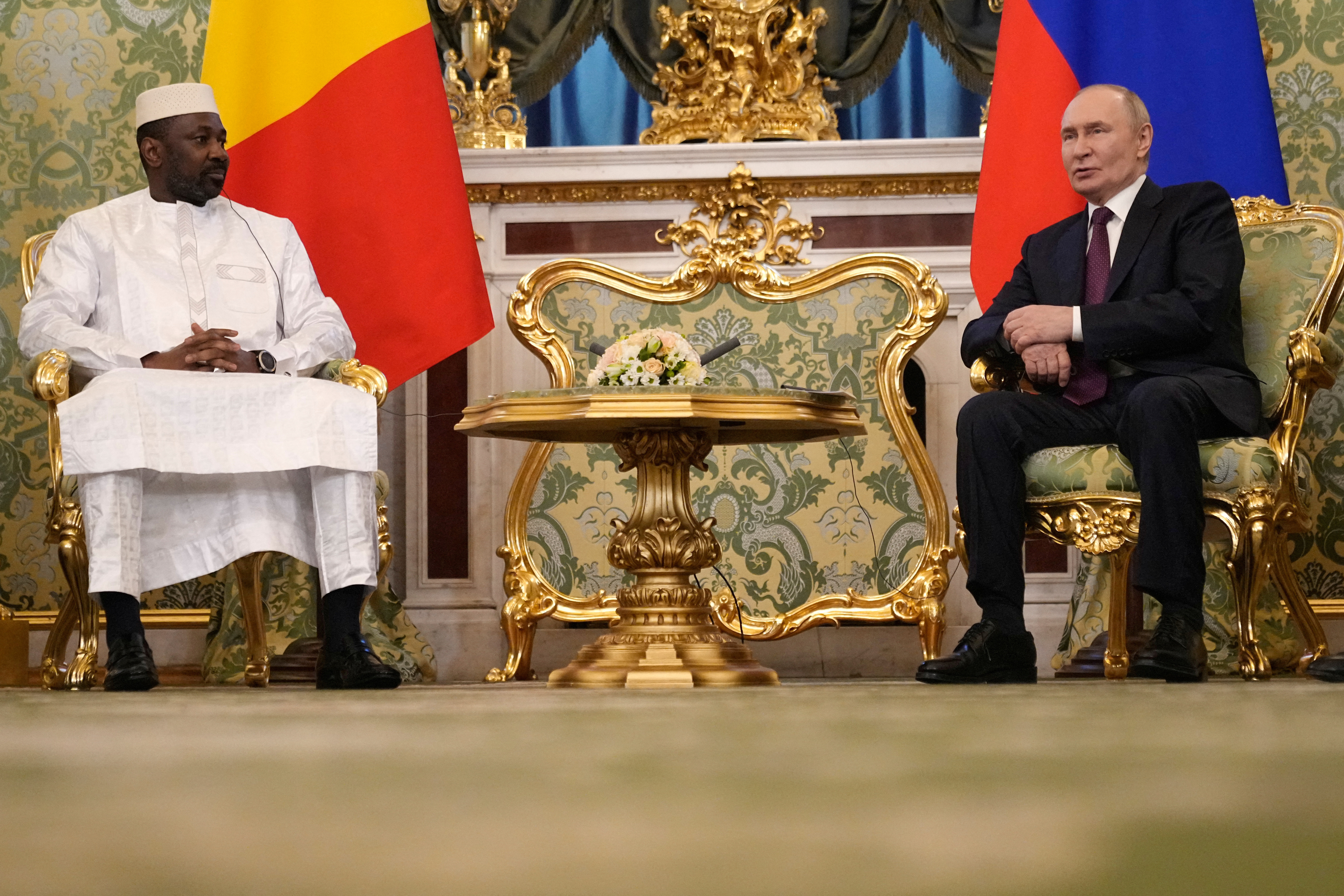 Russian President Vladimir Putin meets with Interim President of the Republic of Mali Assimi Goita, in Moscow