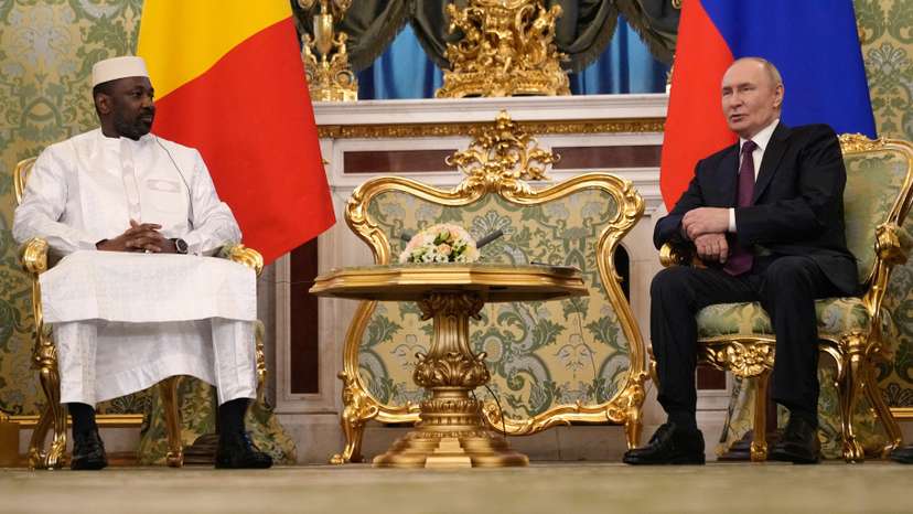 Russian President Vladimir Putin meets with Interim President of the Republic of Mali Assimi Goita, in Moscow