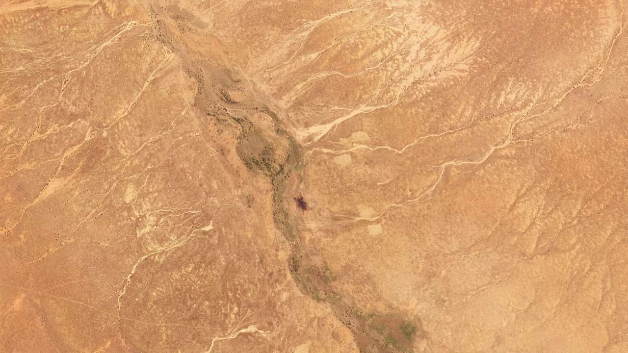 A satellite image shows the area of a plane wreckage where the Rapid Support Forces (RSF) have shot down a Russian cargo plane, north of al-Fashir