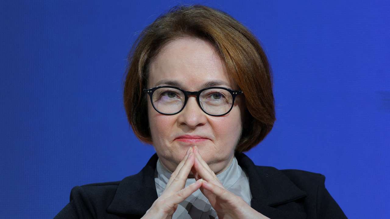 FILE PHOTO: Elvira Nabiullina, Governor of Russian Central Bank, attends a financial conference in Moscow