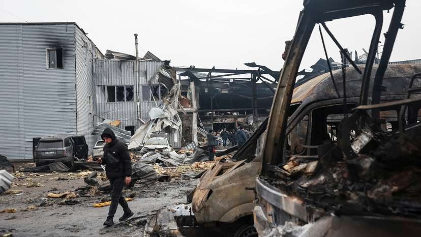 Aftermath of a Russian drone attack in Odesa