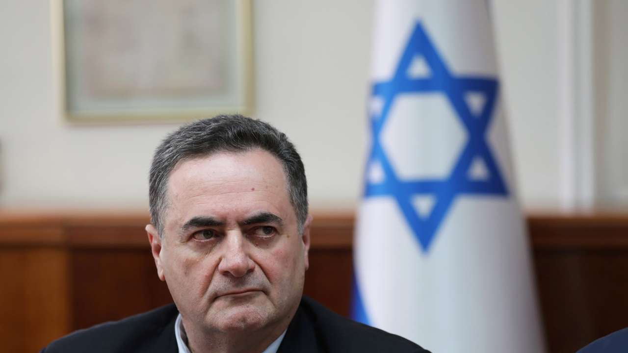 Israel's acting foreign minister Israel Katz, who also serves as intelligence and transport minister, attends the weekly cabinet meeting in Jerusalem