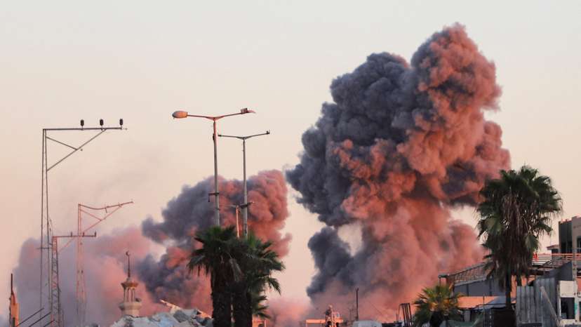 Smoke rises following an Israeli strike during a military operation in Gaza City