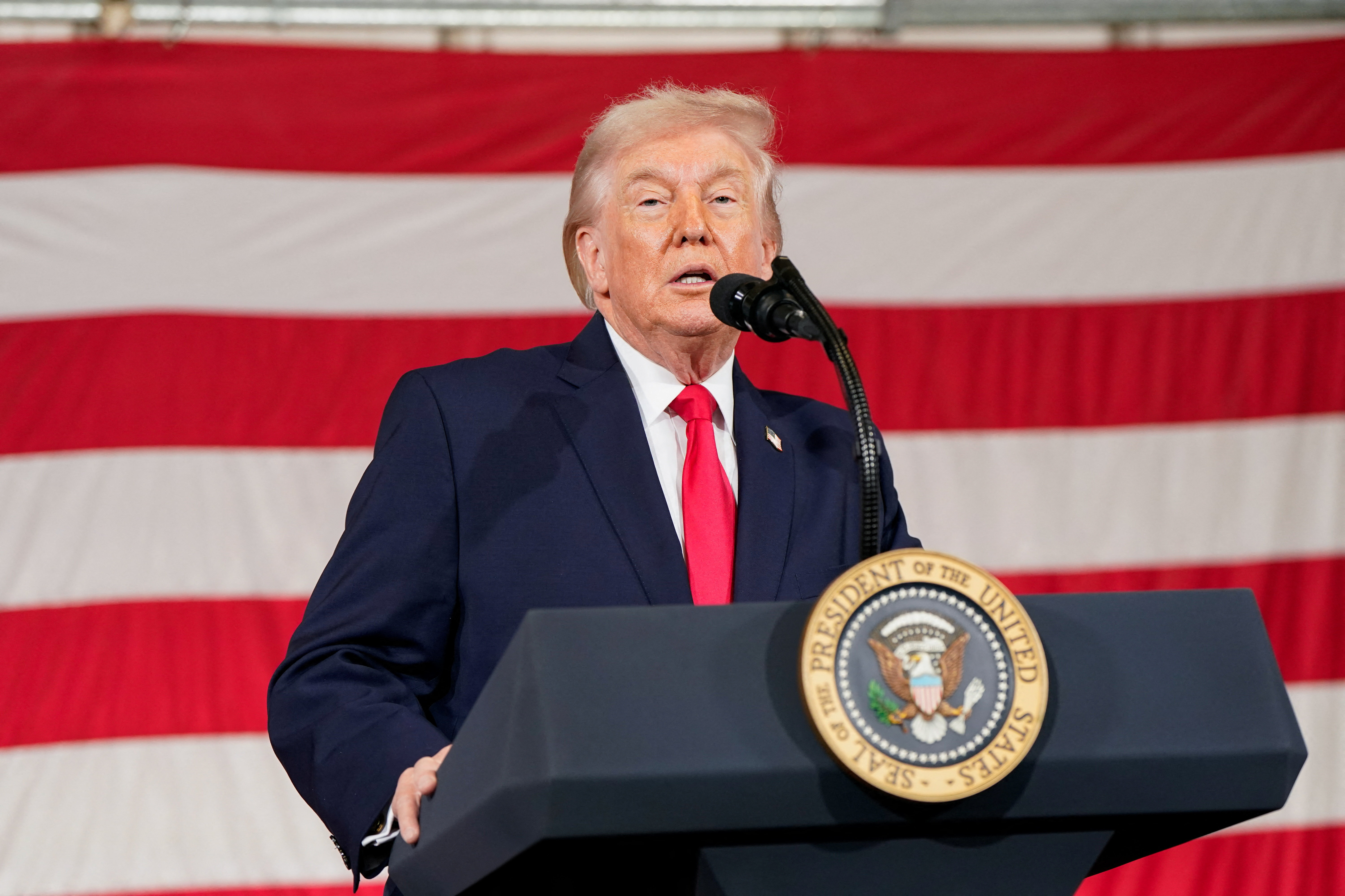 U.S. President Donald Trump visits Fort Bragg, North Carolina