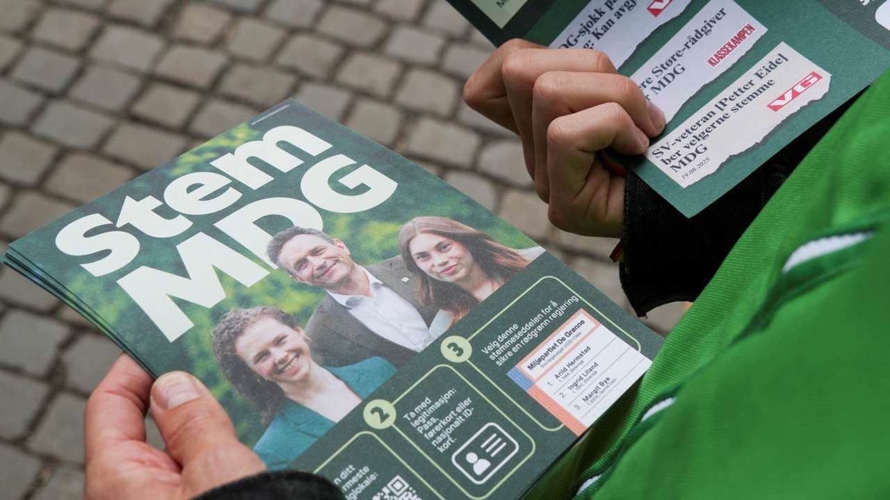 Election campaign of Arild Hermstad, leader of Norway's Green Party, in Oslo