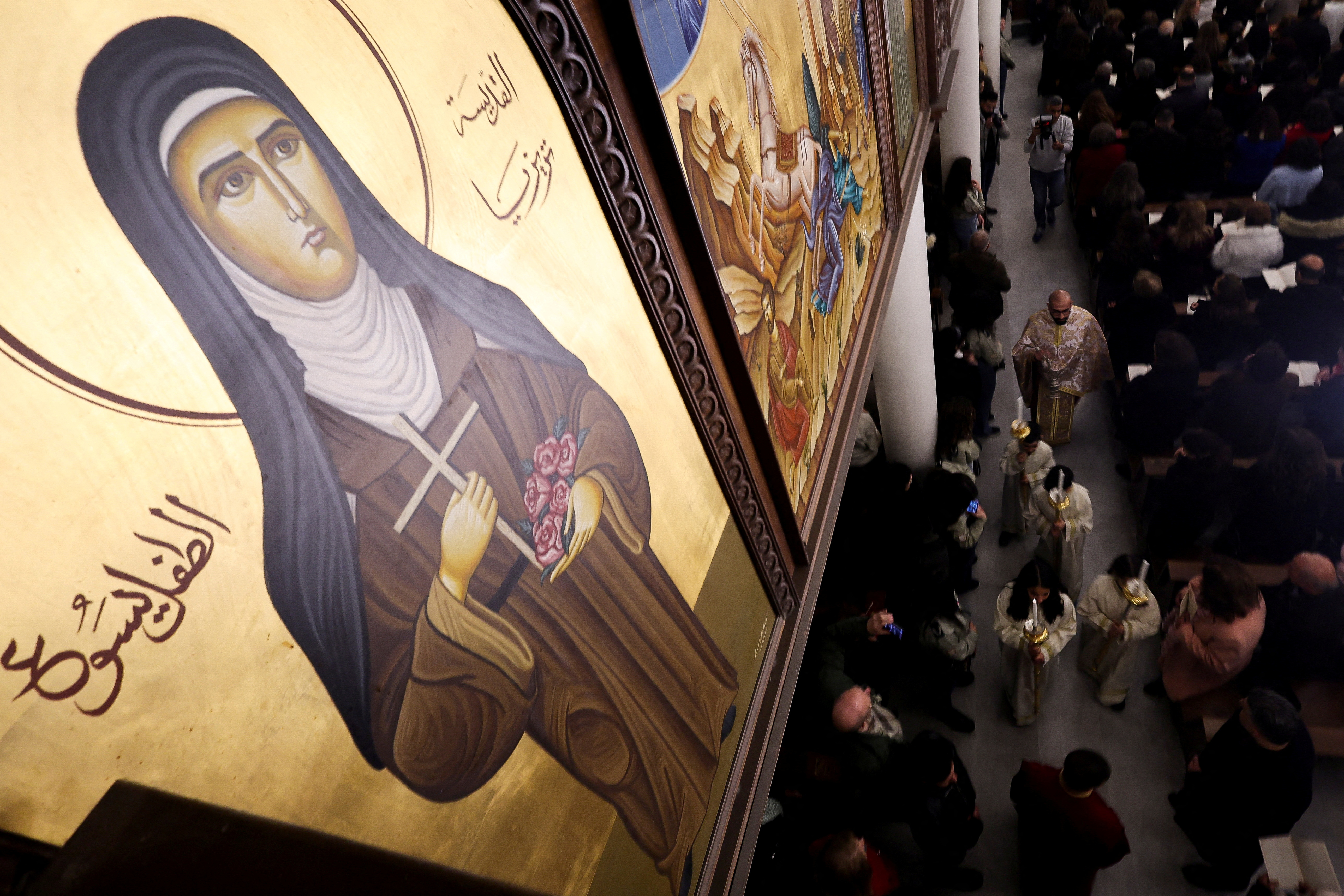 Christmas mass at the Lady of Damascus church, in Damascus
