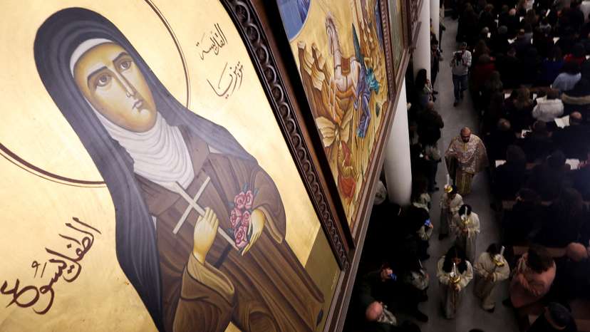 Christmas mass at the Lady of Damascus church, in Damascus