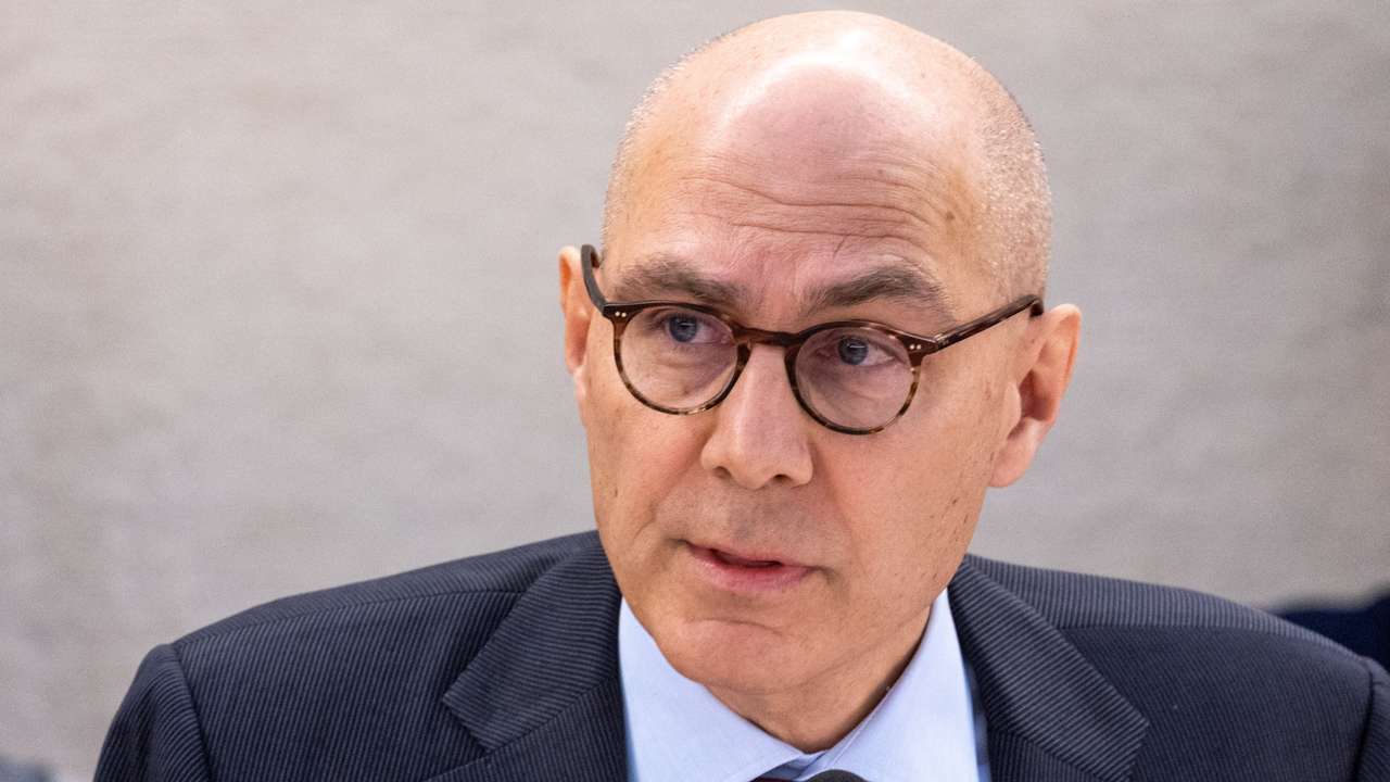 Turk UN High Commissioner for Human Rights addresses the Human Rights Council in Geneva