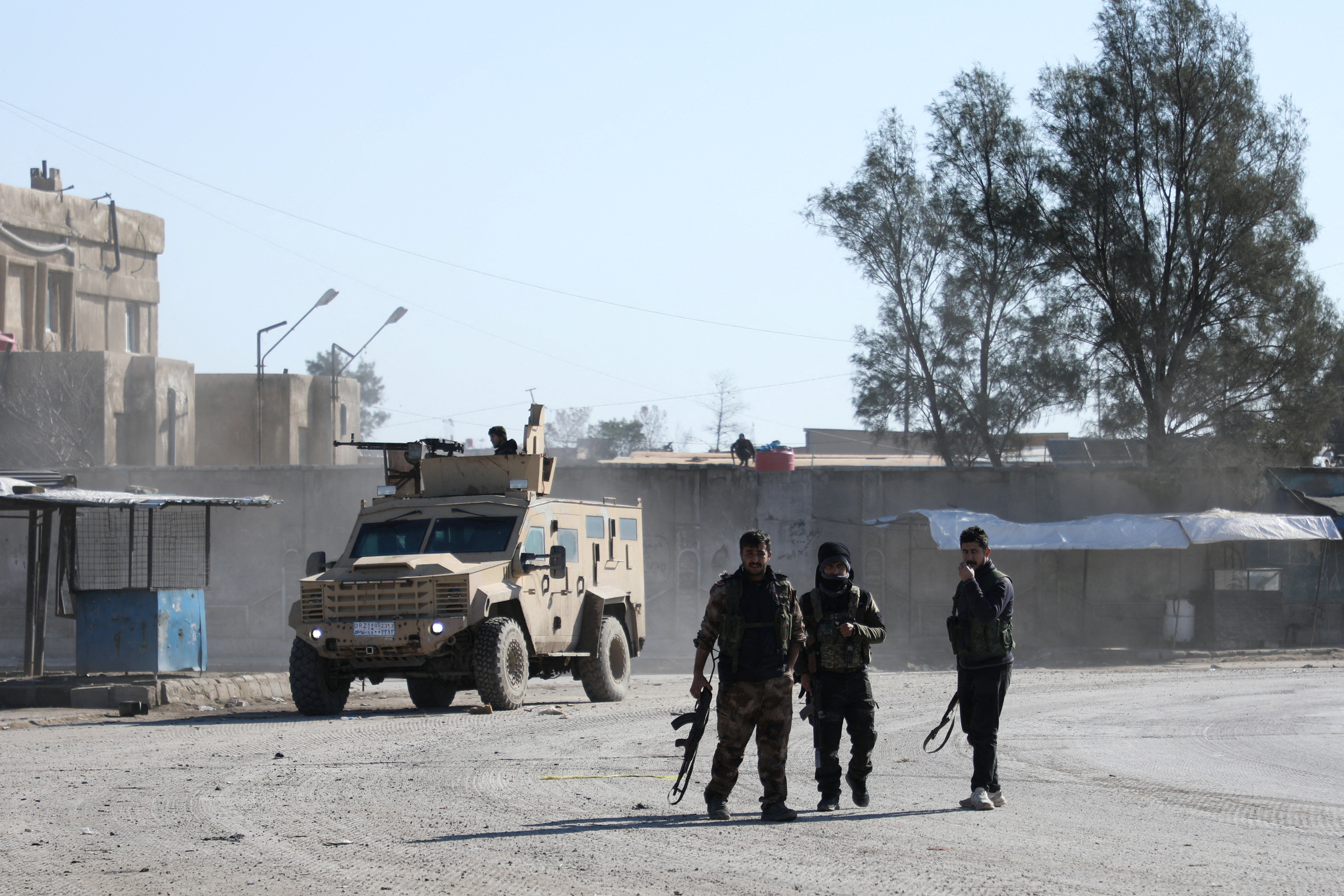 Syrian Democratic Forces (SDF) fighters deployed in Hasakah
