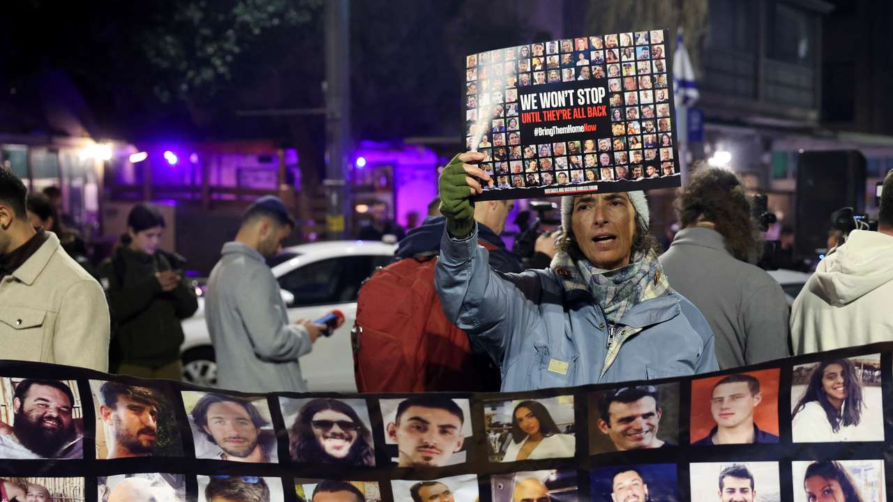 Protest to call for the immediate release of hostages kidnapped during the deadly attack October 7 by Palestinian Islamist group Hamas, in Jerusalem