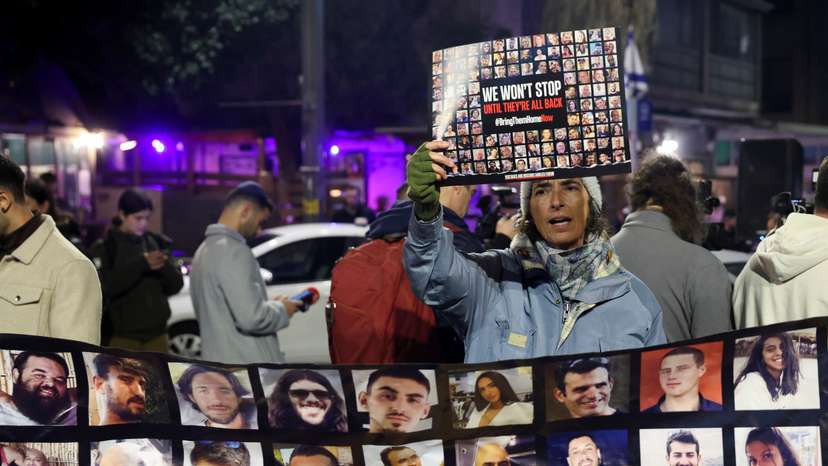 Protest to call for the immediate release of hostages kidnapped during the deadly attack October 7 by Palestinian Islamist group Hamas, in Jerusalem
