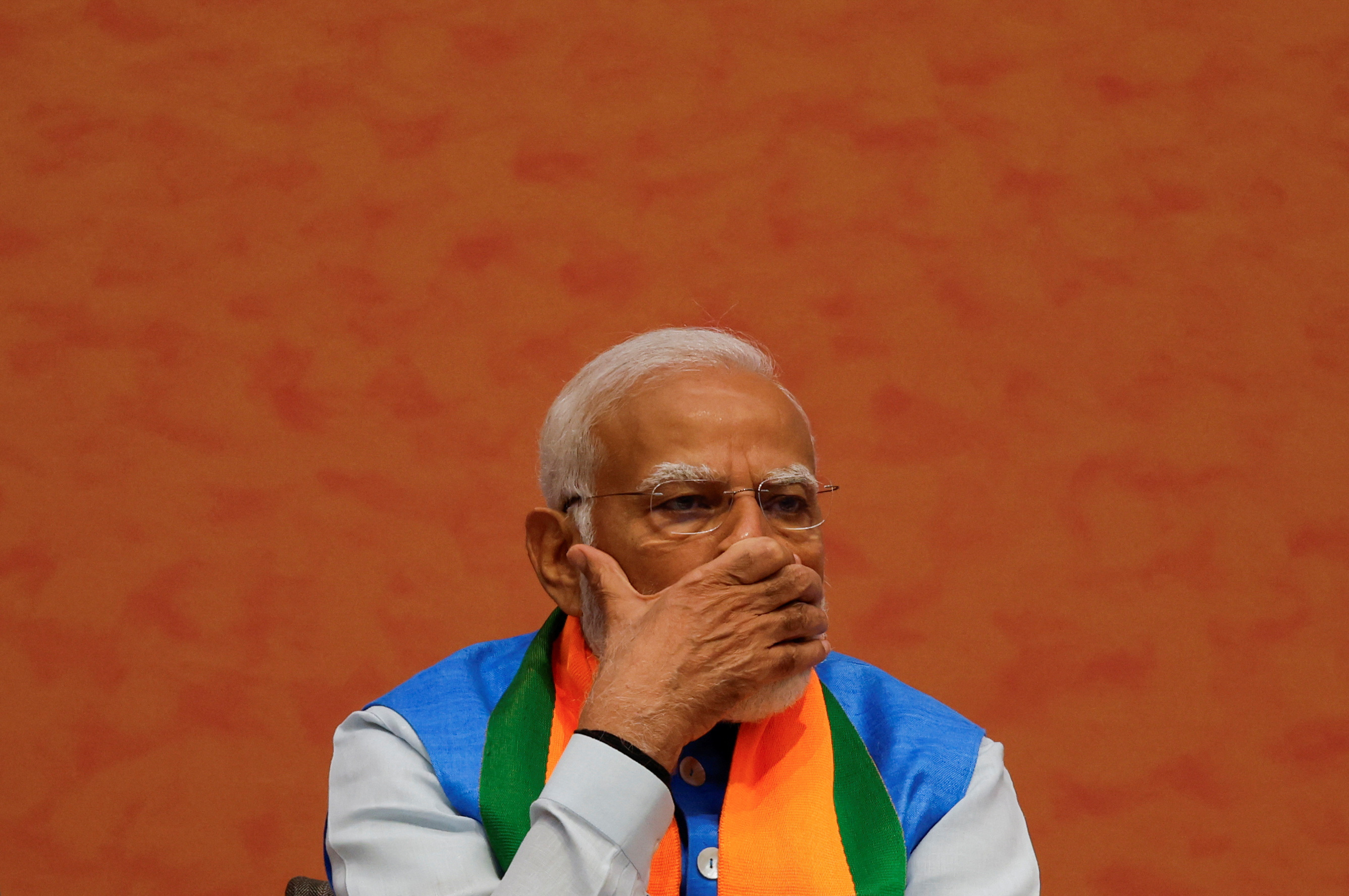 Indian PM Modi presents BJP election manifesto, in New Delhi