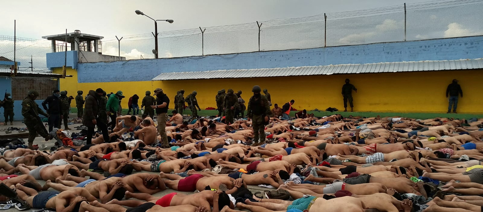 Ecuador's police and armed forces free prison staff member who were held hostage in a prison, in Ambato