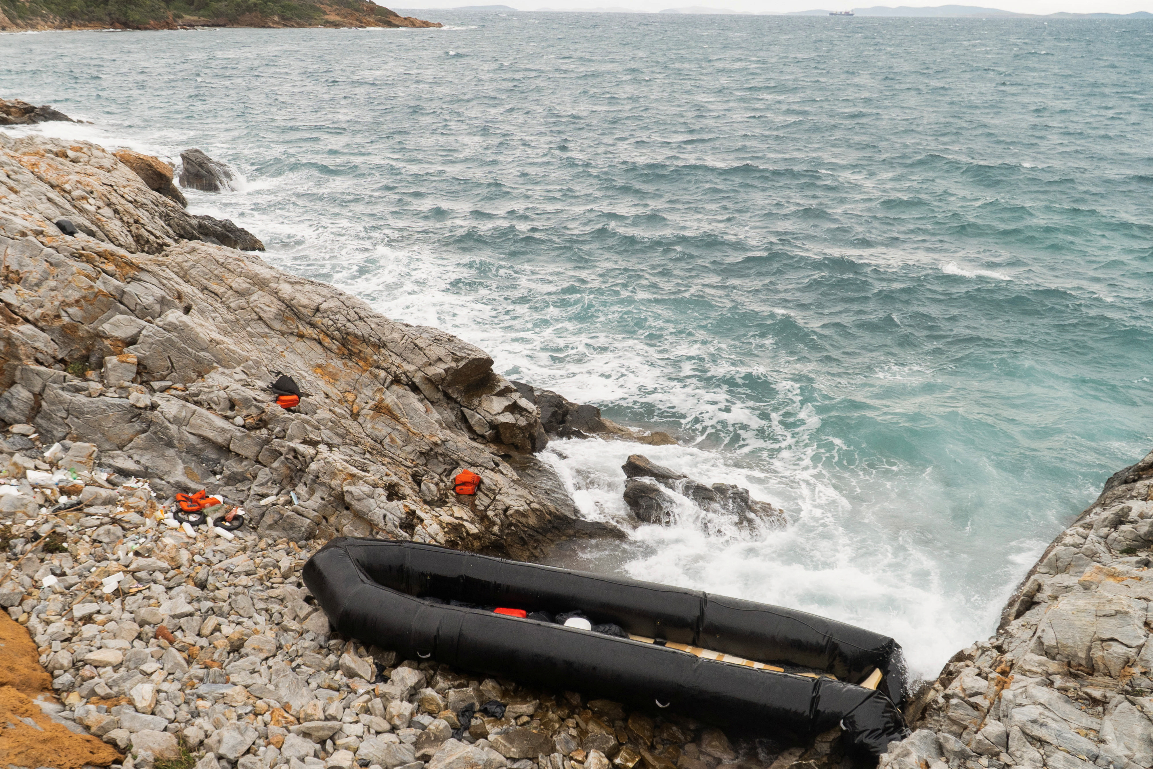 Migrant shipwreck on the island of Lesbos