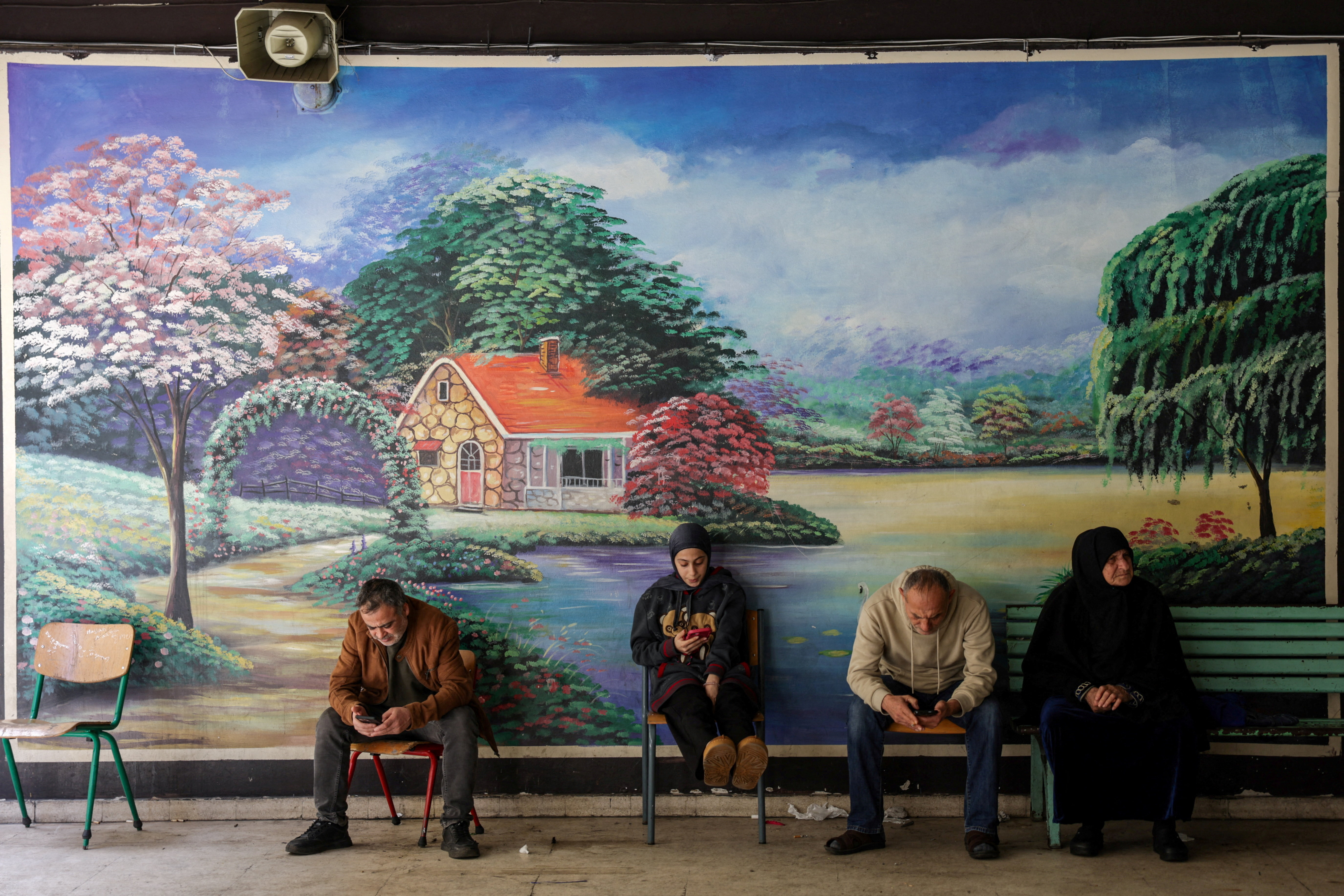 School turned into a shelter for displaced families, in Beirut