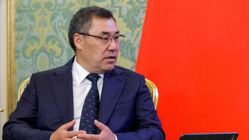 FILE PHOTO: Russian President Putin and Kyrgyz President Japarov meet in Moscow