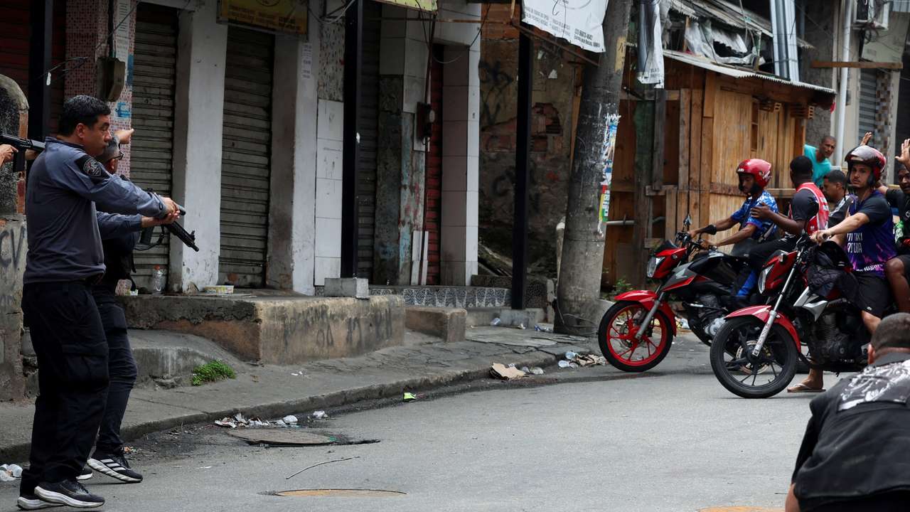 Police operation against drug trafficking at the favela do Penha in Rio de Janeiro
