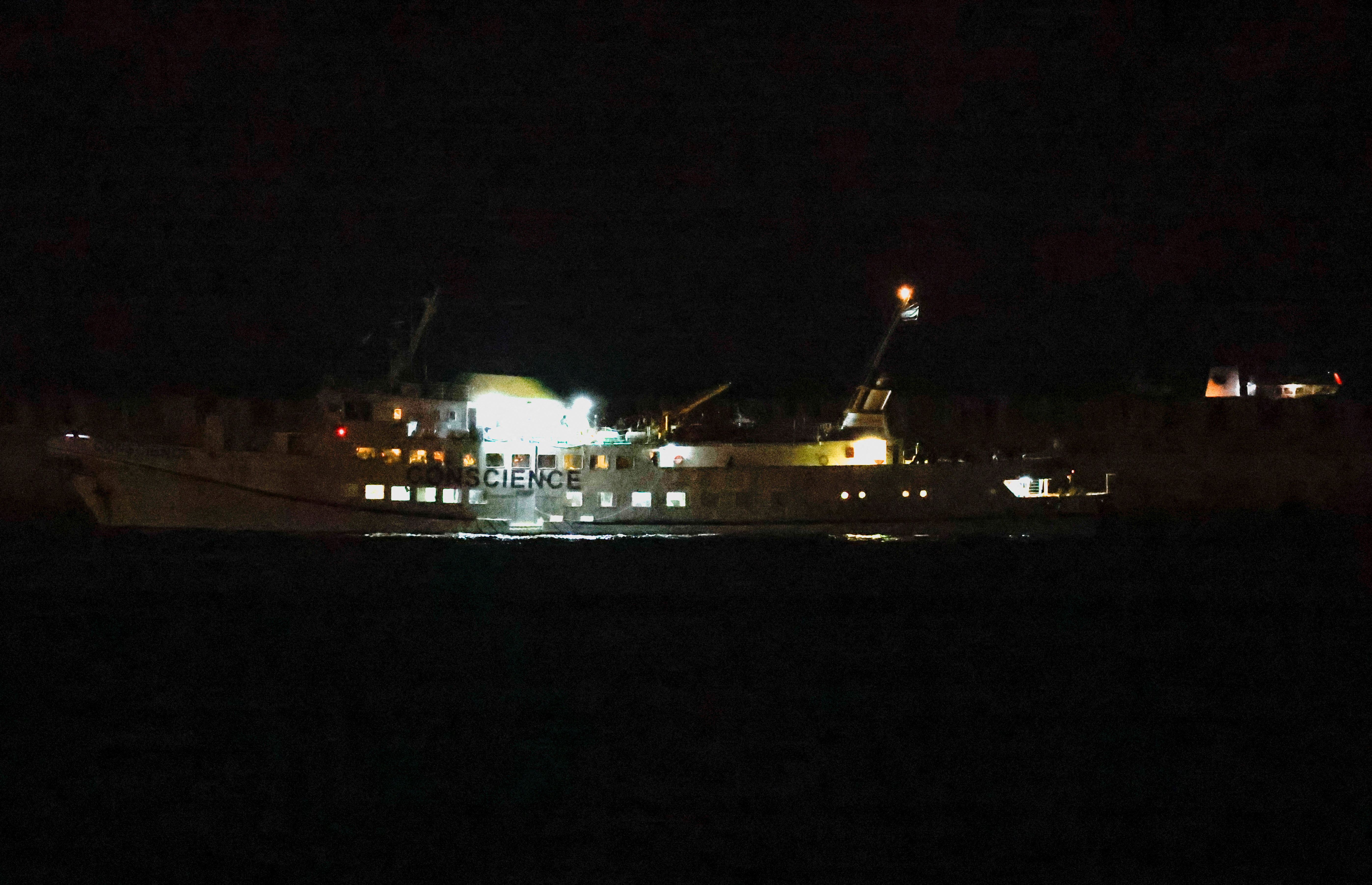 Vessel from the Freedom Flotilla Coalition seeking to deliver aid to Gaza, is escorted by Israeli vessels to Ashdod Port
