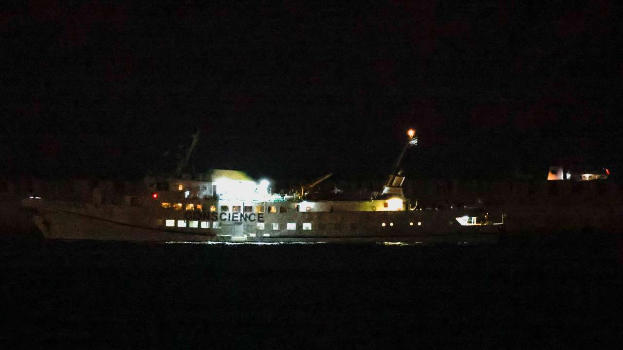 Vessel from the Freedom Flotilla Coalition seeking to deliver aid to Gaza, is escorted by Israeli vessels to Ashdod Port