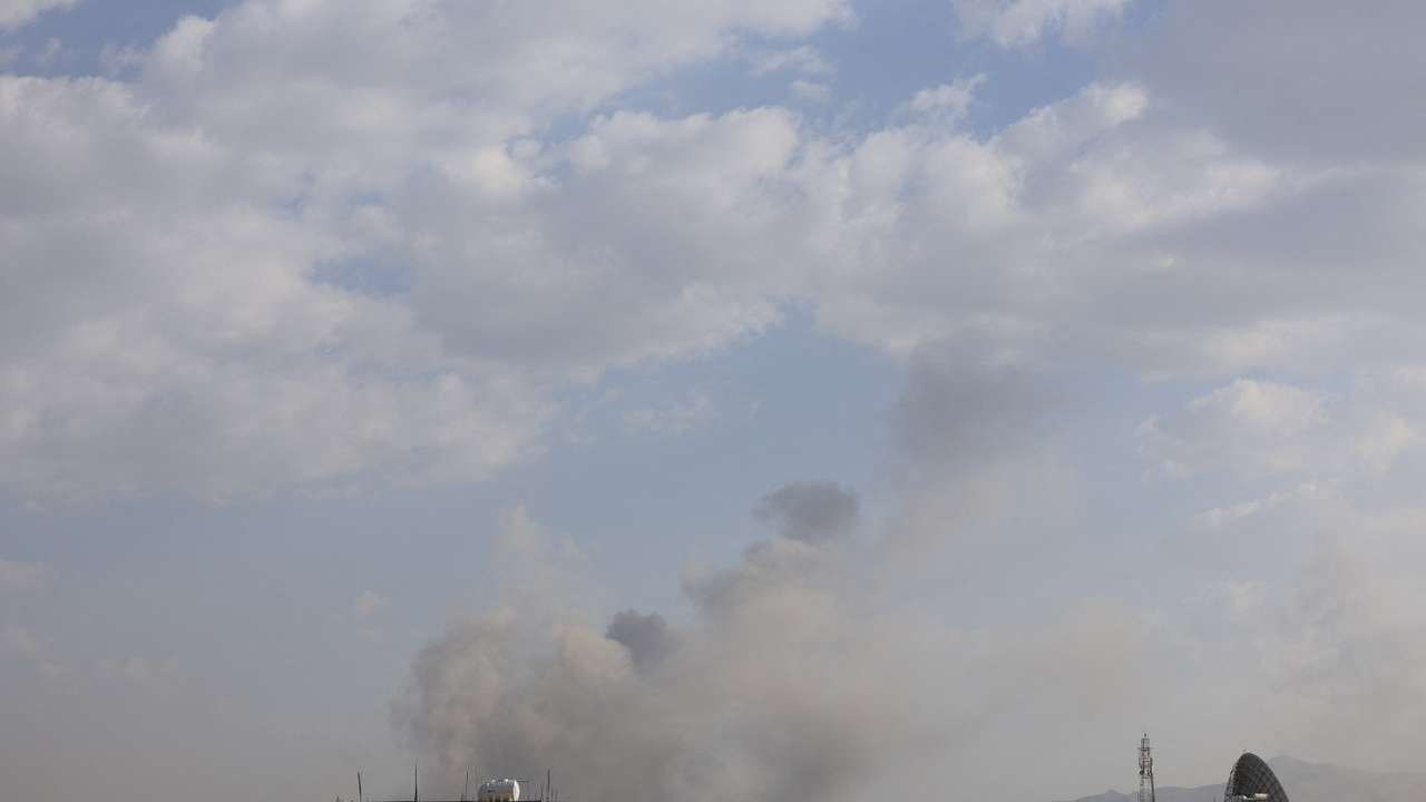 Smoke rises from the sites of Israeli airstrikes in Sanaa