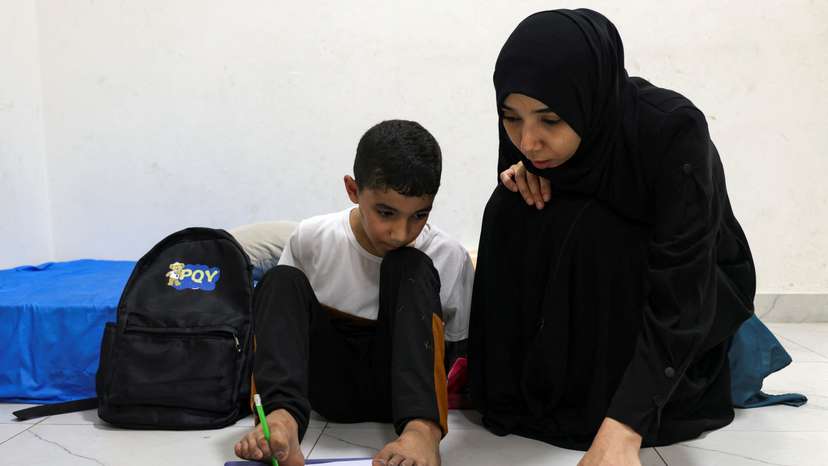 Evacuated Gazans in Qatar go back to school in Doha