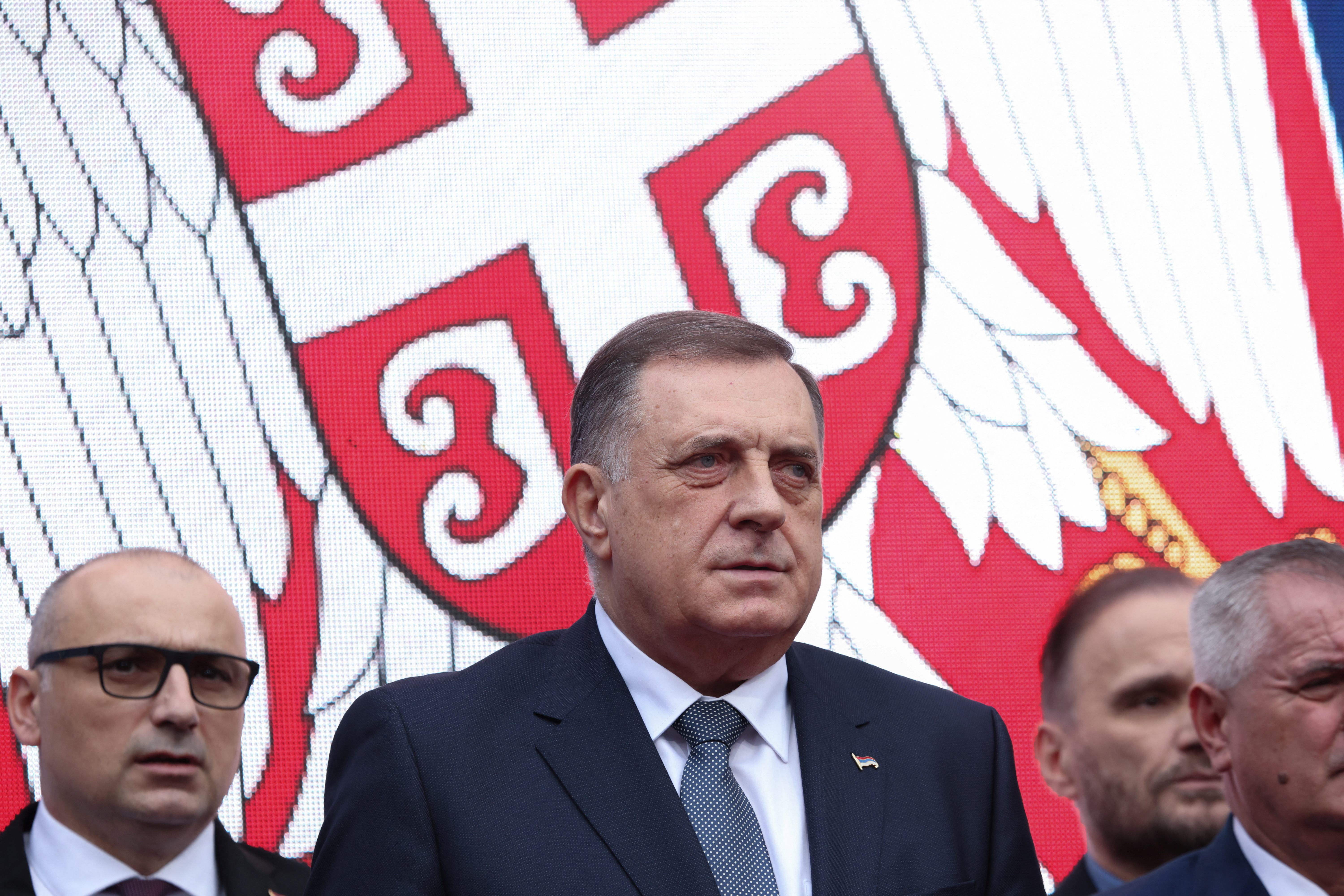 President of Republika Srpska Dodik addresses supporters in Banja Luka