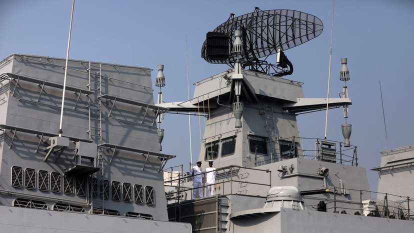 FILE PHOTO: Commissioning ceremony of INS Mormugao, a stealth guided-missile destroyer ship, in Mumbai