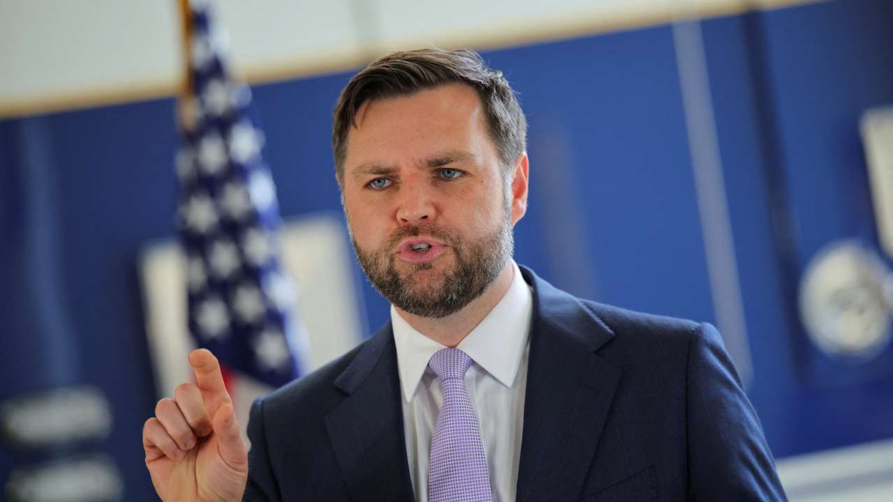 U.S. Vice President JD Vance delivers remarks in Los Angeles