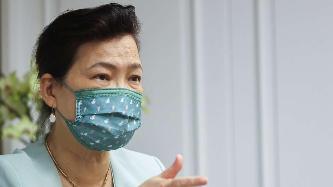 Taiwan Economy Minister Wang Mei-hua speaks during an interview with Reuters in Taipei