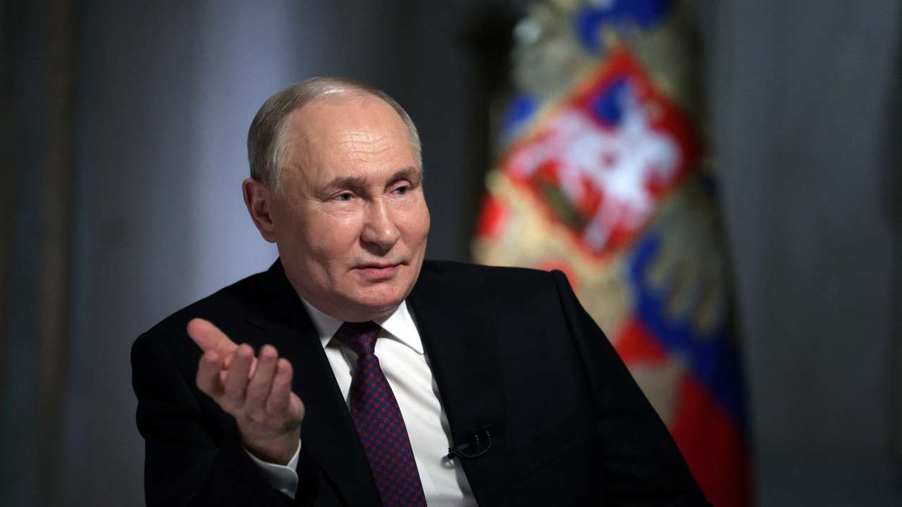 Russian President Putin gives interview in Moscow