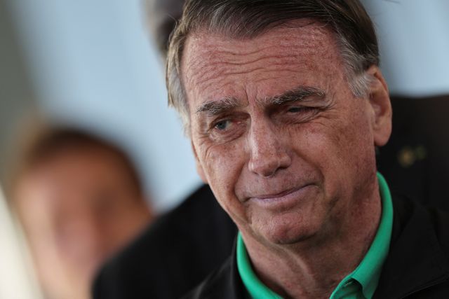 FILE PHOTO: Former Brazilian President Jair Bolsonaro speaks in Brasilia