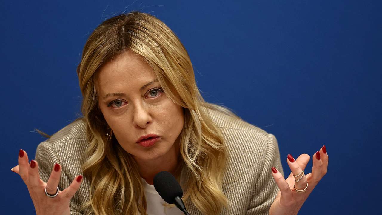 FILE PHOTO: Italy's Prime Minister Giorgia Meloni attends her end-of-year press conference in Rome