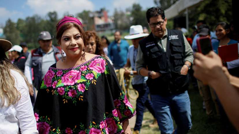 FILE PHOTO: Women aspiring to run for the post of mayor, in Mexico City