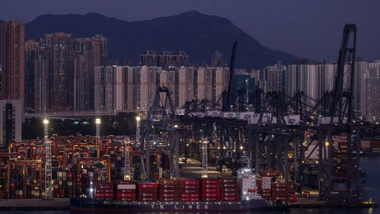 A general view of the container terminals at Kwai Chung district in Hong Kong